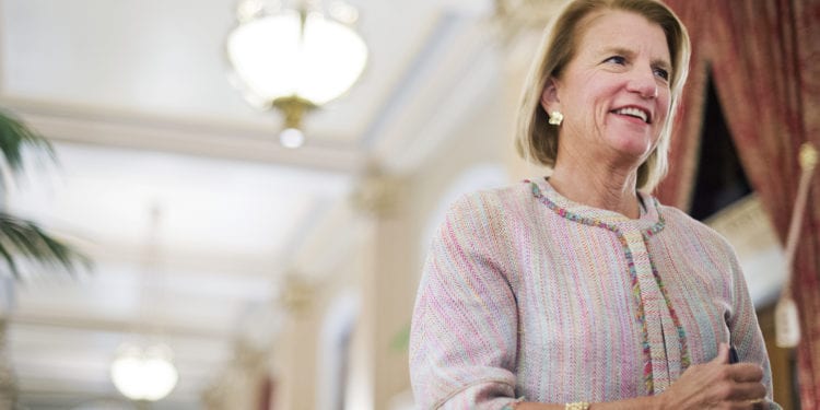 UNITED STATES - OCTOBER 02: Sen. Shelley Moore Capito, R-W.Va., attends the "Empowering Leaders for the Future" 2015 Women's Summit hosted by the RNC at the Willard Hotel, October 2, 2015. (Photo By Tom Williams/CQ Roll Call)
