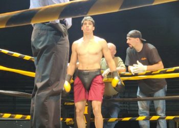 Chris Barbera steps in the ring before his matchup Friday night in the WV Toughman contest.
(Rusty Udy)