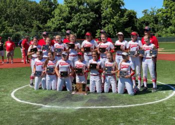 Cabell Midland poses with the championship trophy after beating  St. Albans 3-0 Wednesday afternoon in South Charleston.