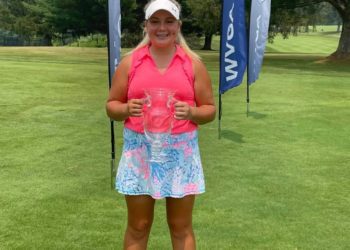 Wetside's Kerri-Anne Cook poses with the trophy after winning the 2021 West Virginia Girls Junior Amateur on Tuesday. (Photo courtesy of Kelly Cook)