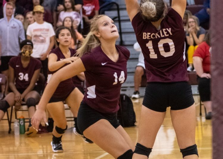 Beckley's Olivia Ziolkowski goes up for a spike during a match against Independence on Tuesday. (Heather Belcher/Lootpress)