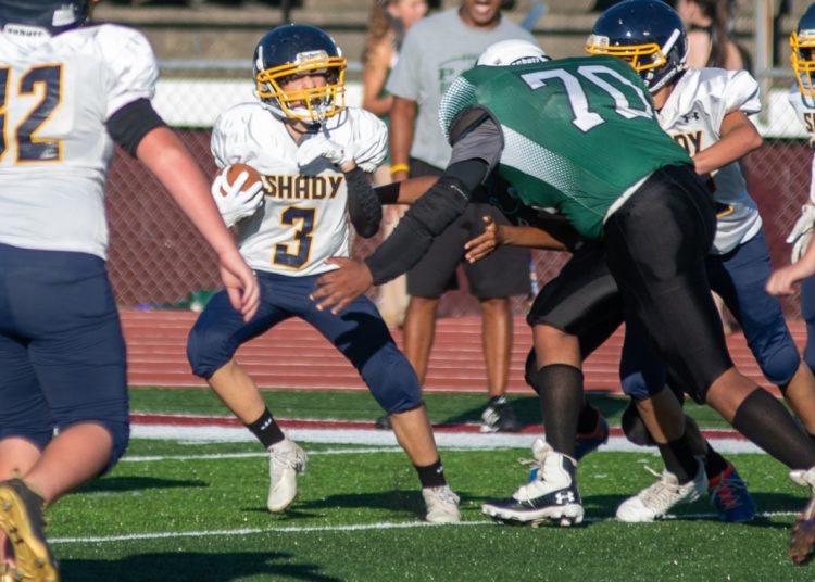 File Photo - A Shady Spring player eludes a tackle against Park when the two teams played on Sept. 2. (Heather Belcher/Lootpress)