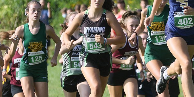 (Brad Davis/For LootPress) Runners from various schools take off from the start of the high school girls portion of the Chic-Fil-A Invitational Saturday morning at Beckley-Stratton Middle School.