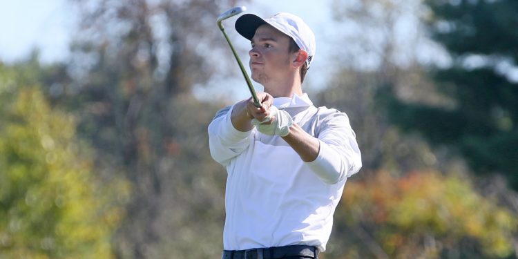 Westside's Tanner Walls shoots from the fairway during the Class AA Region Tournament at Grandview. (Brad Davis/Lootpress)
