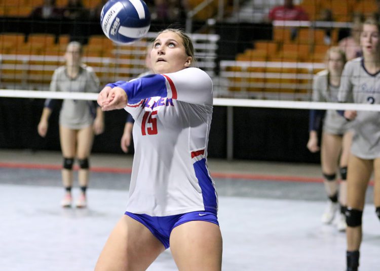 (Brad Davis/For LootPress) Ritchie County v Gilmer, State Volleyball Tournament Semifinals Friday night in Charleston.