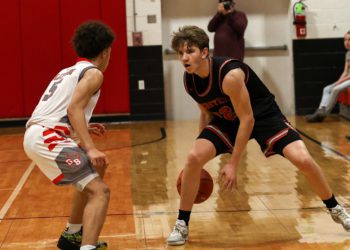 Webster County's Rye Gadd goes against close friend Kaden Smallwood during a game against Greater Beckley on Dec. 18. (Karen Akers/Lootpress)