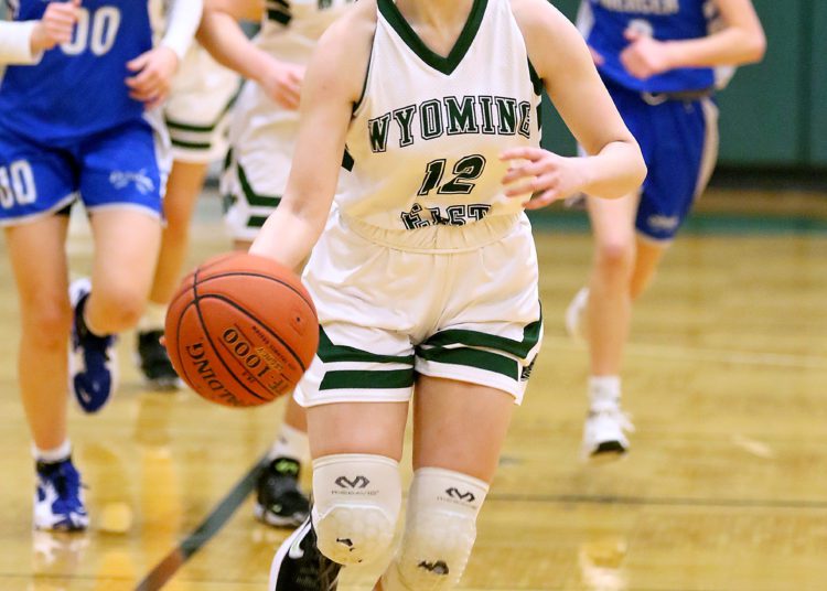 (Brad Davis/For LootPress) Wyoming East's Abby Russell against Mercer Christian Feb. 3 in New Richmond.