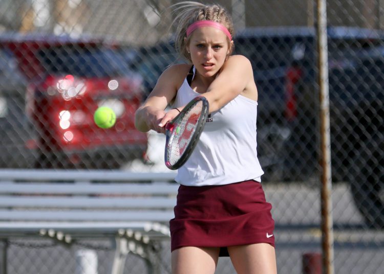 (Brad Davis/For LootPress) Woodrow Wilson's Abby Dillon against Capital April 7, 2022 in Beckley.