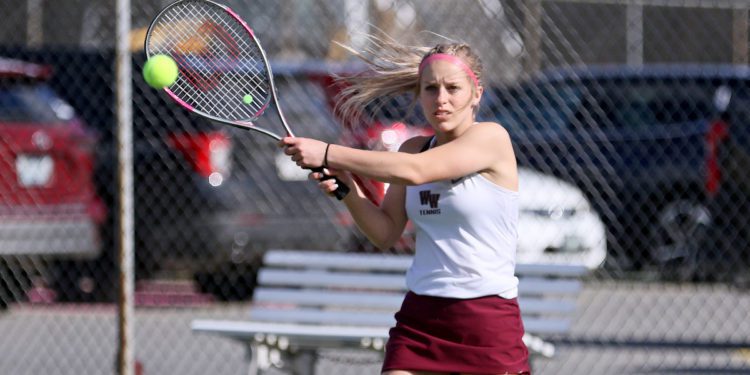 (Brad Davis/For LootPress) Woodrow Wilson's Abby Dillon against Capital April 7, 2022 in Beckley.