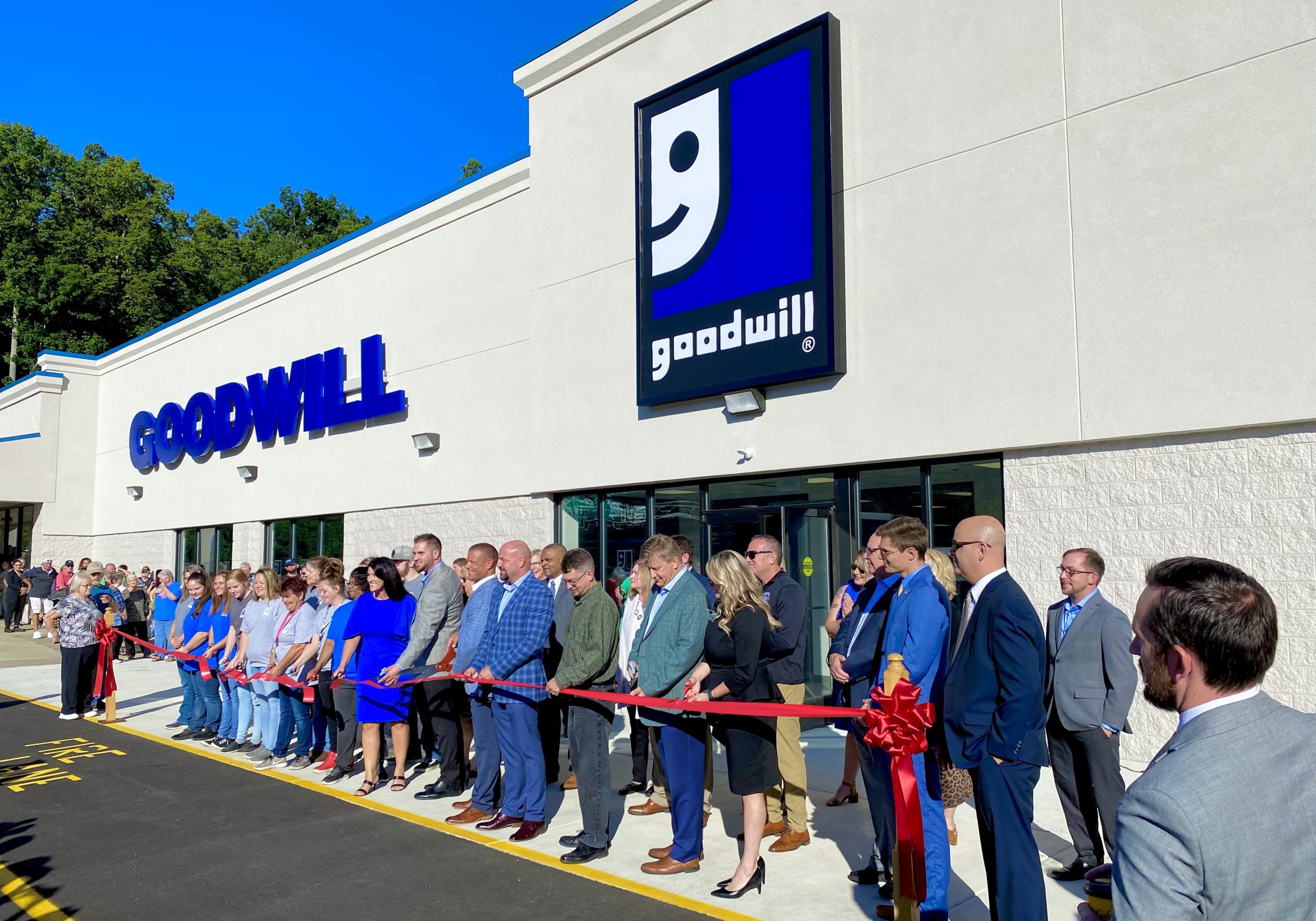 Patrons line the streets for the Grand Opening of Sophia Goodwill