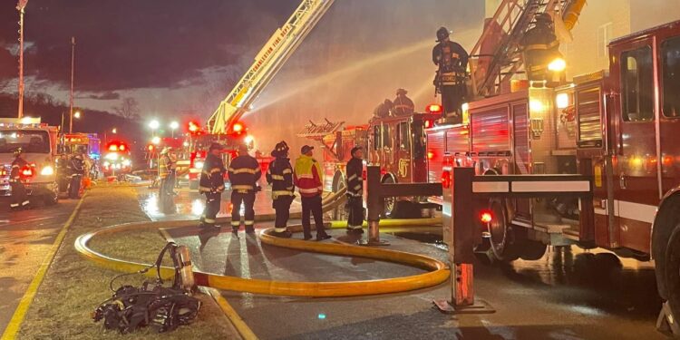 Charleston Fire Department units combat the Wednesday afternoon blaze into the night, Photo Credit: City of Charleston