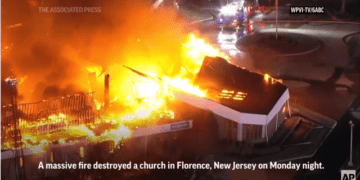 (21 Mar 2023) Firefighters battled a massive blaze at a church in Burlington County, New Jersey on Monday night, WPVI-TV/6ABC in Philadelphia reported. More than 150 firefighters were called in from New Jersey and Pennsylvania. No injuries were reported. (March 21)
