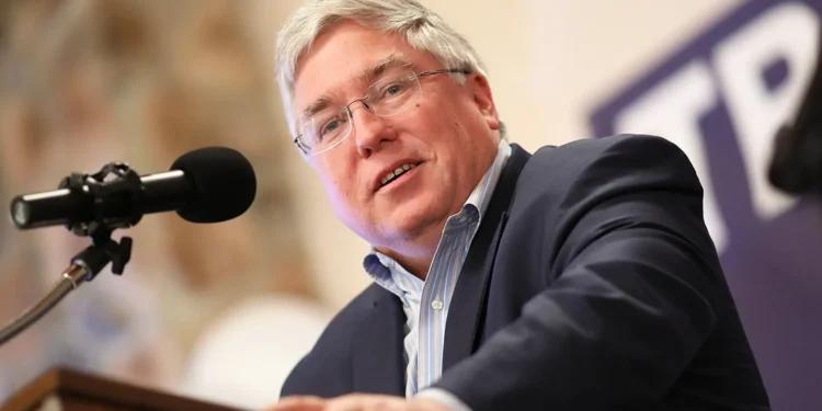 West Virginia Attorney General Patrick Morrisey speaks in Inwood, West Virginia, on Oct. 22, 2018. (Win McNamee/Getty Images)