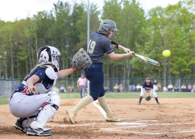 Mallie Lawson of Shady Spring hits the ball against Independence Monday night.