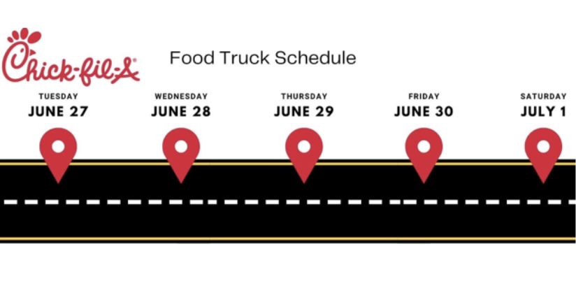 Chick-fil-A food truck schedule announced for June 27 - July 1