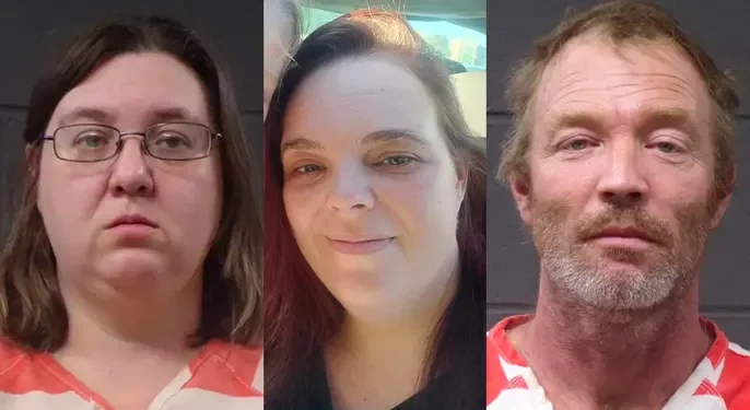 Arkansas pregnant woman Ashley Bush, center, was last seen alive on Halloween. Amber Waterman, left, and Jamie Waterman were arrested in Missouri after Bush's remains were found at a separate location from those of her unborn child. (Benton County Sheriff's Office, McDonald County Sheriff's Office)