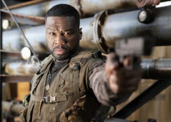This image released by Lionsgate shows Curtis Jackson in a scene from "The Expend4bles." (Lionsgate via AP)