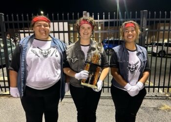 JCS Photo | JHS Drum Majors (from left to right): Molly Lassen, Jaelyn Anderson and Atlas Batista
