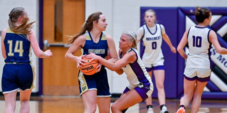 James Monroe's Maggie Boroski guards Greenbrier West's Preslee Treadway during an early season matchup (File Photo by Ashley Honaker)