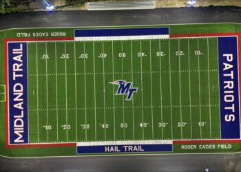 New stadium lights shine bright on the new Roger Eades Field in Hico | Midland Trail Football photo