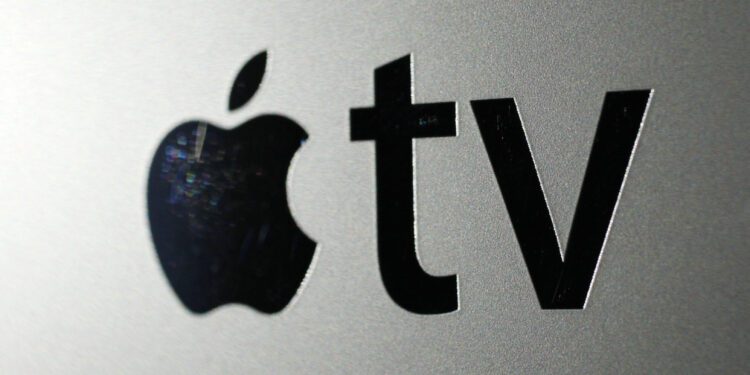 FILE - The logo for an Apple TV converter is seen on Oct. 6, 2010, in New York. (AP Photo/Mark Lennihan, File)