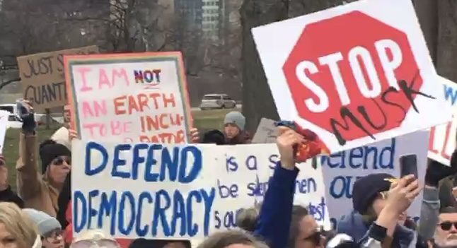 Protesters gather in Charleston on Wednesday, February 5, 2025 | Courtesy photo