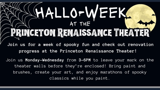 Hallo-week Community Paint Event at the Princeton Renaissance Theater
