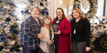 Caption: Accepting the WV Hive’s 2025 Startup of the Year award for Splatter and Sprout are (left to right) co-founders Stephanie Braden, Brooke Kelley’s daughter MerSadie, Brooke, with Devon Fitzgerald, regional business advisor at WV Hive.