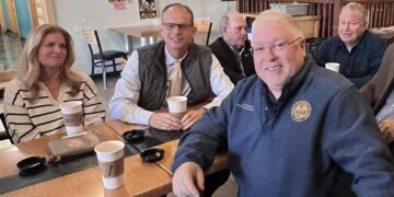 Governor Patrick Morrisey with Republican 10th Senatorial District candidate Jonathan Comer
