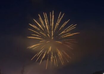 Fireworks light up the sky in Ansted Saturday night