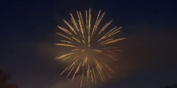 Fireworks light up the sky in Ansted Saturday night