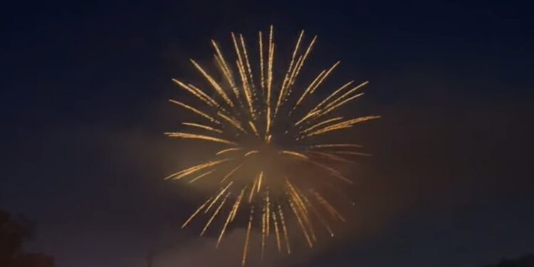 Fireworks light up the sky in Ansted Saturday night