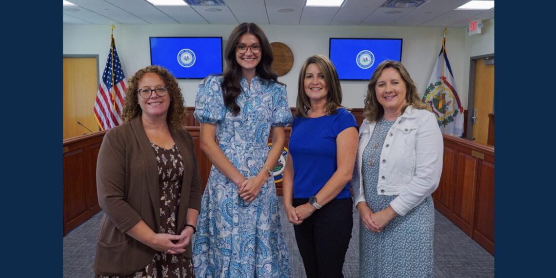 The 2027 finalists pictured left to right: JoAnn Gilbert, Brooklyn Long, Andrea Helms and Michelle Shreve. Lisa Cook is not pictured. (West Virginia Department of Education)