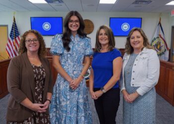 The 2027 finalists pictured left to right: JoAnn Gilbert, Brooklyn Long, Andrea Helms and Michelle Shreve. Lisa Cook is not pictured. (West Virginia Department of Education)
