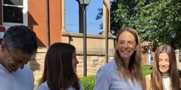 Alison Rosiek-Ibarra announces her candidacy in front of the Fayette County Courthouse on Wednesday, July 1, 2026 | Alison Ibarra