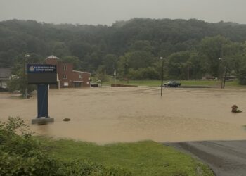 Flooding at Kilsyth Freewill Baptist Church in Mount Hope