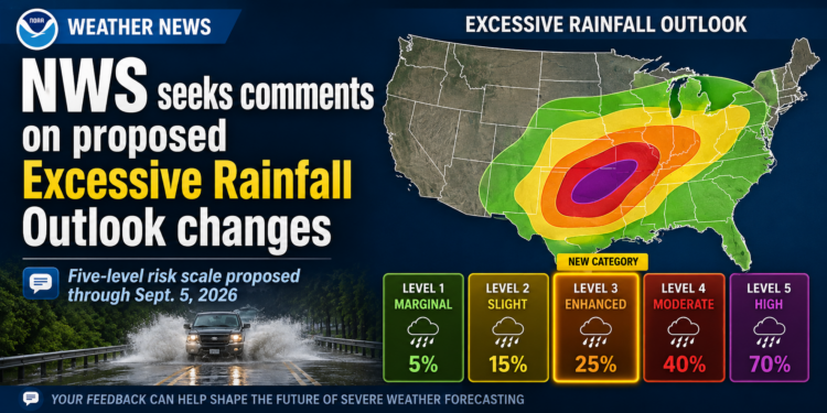 National Weather Service proposes new five-level excessive rainfall risk scale